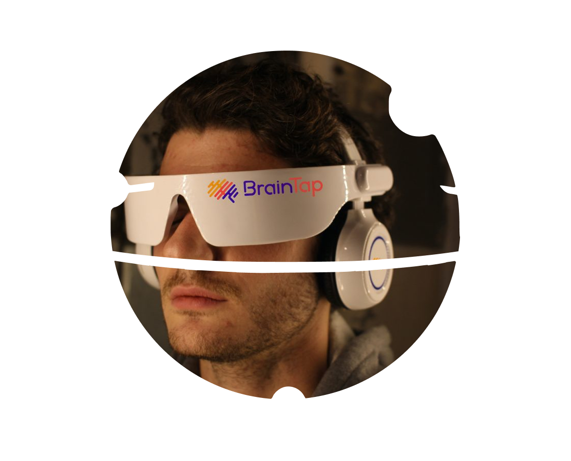 Brainwave entrainment through guided audio and light.